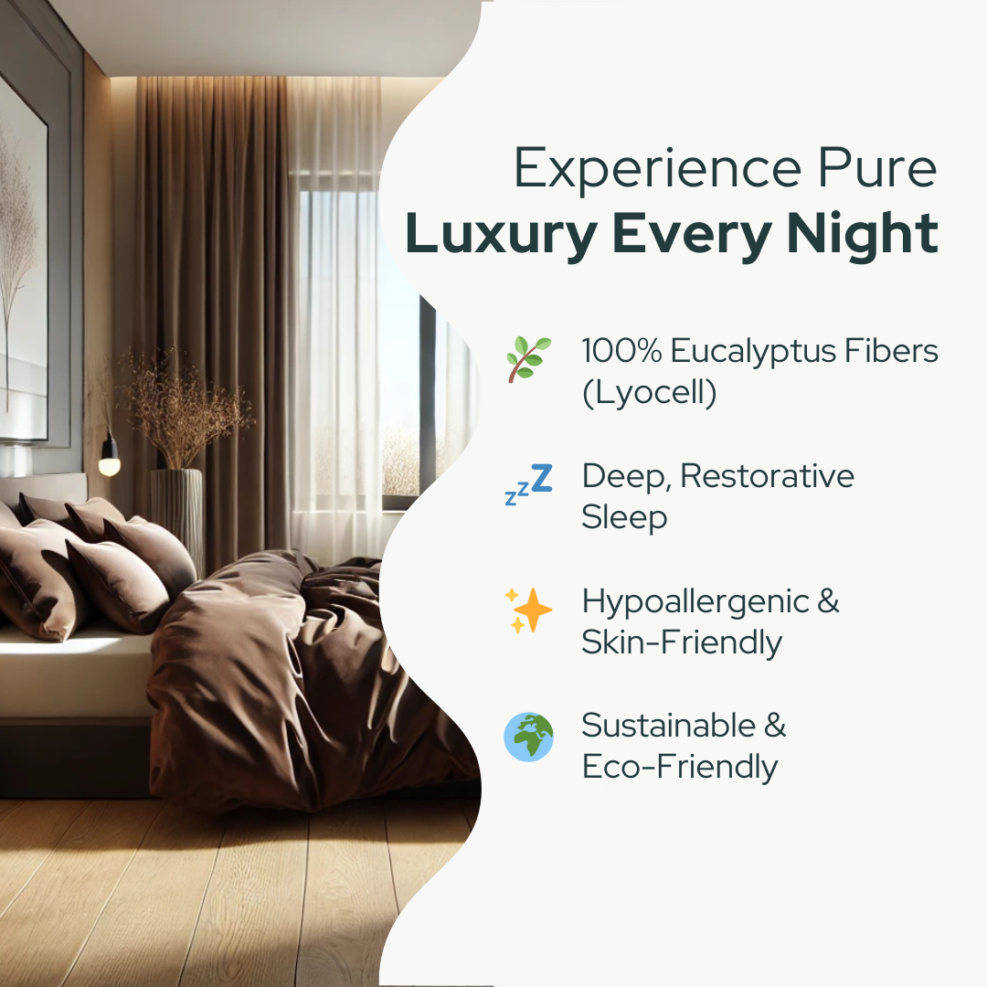 Dark Brown Eucalyptus Lyocell Bedding Set