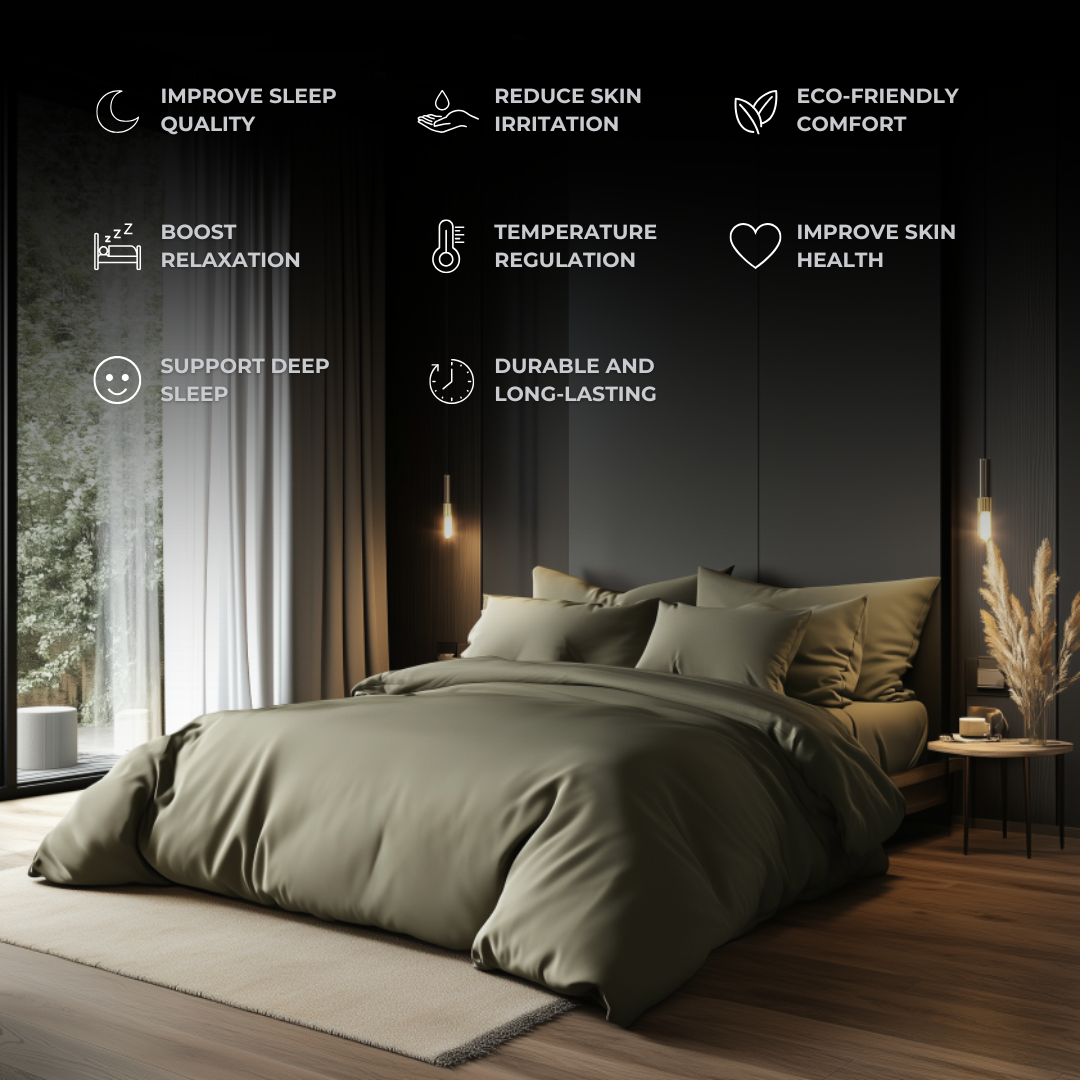 Olive Green Eucalyptus Lyocell Bedding Set