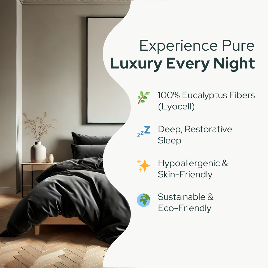 Midnight grey Eucalyptus Lyocell Bedding Set